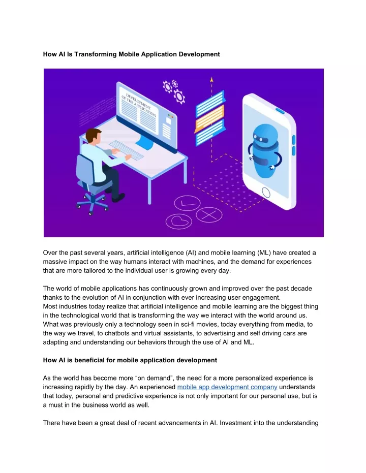 how ai is transforming mobile application