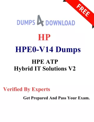 HPE0-V14 Exam Dumps | Get Valid HPE0-V14 Question Answer | Dumps4Download