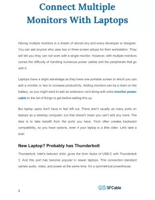 connect multiple monitors with laptops