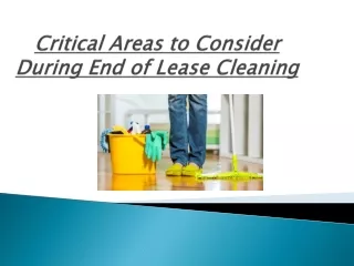 critical areas to consider during end of lease cleaning