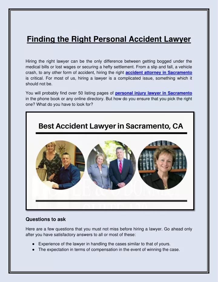 finding the right personal accident lawyer