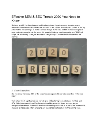 effective sem seo trends 2020 you need to know