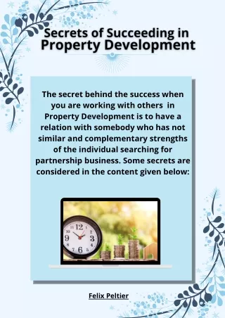 Felix Peltier - Secrets in Property Development
