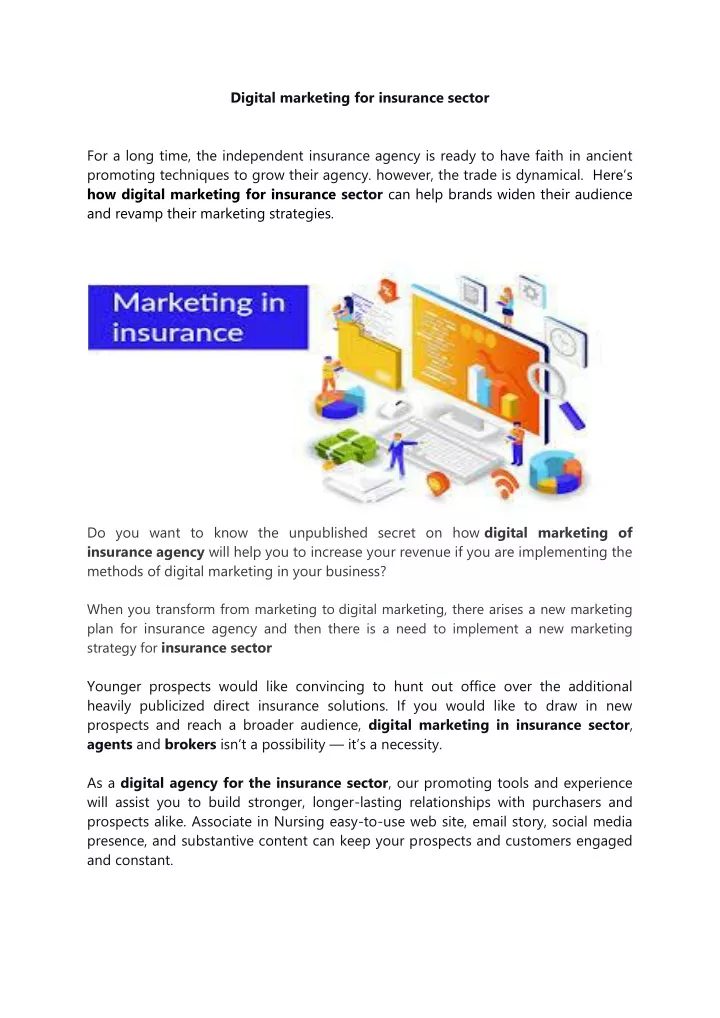 digital marketing for insurance sector