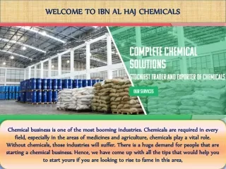 WELCOME TO IBN AL HAJ CHEMICALS