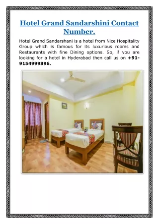 Hotel Grand Sandarshini Contact Number.
