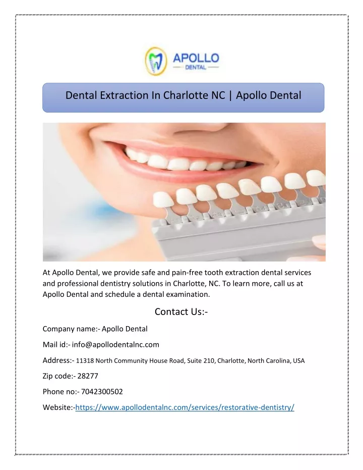 dental extraction in charlotte nc apollo dental