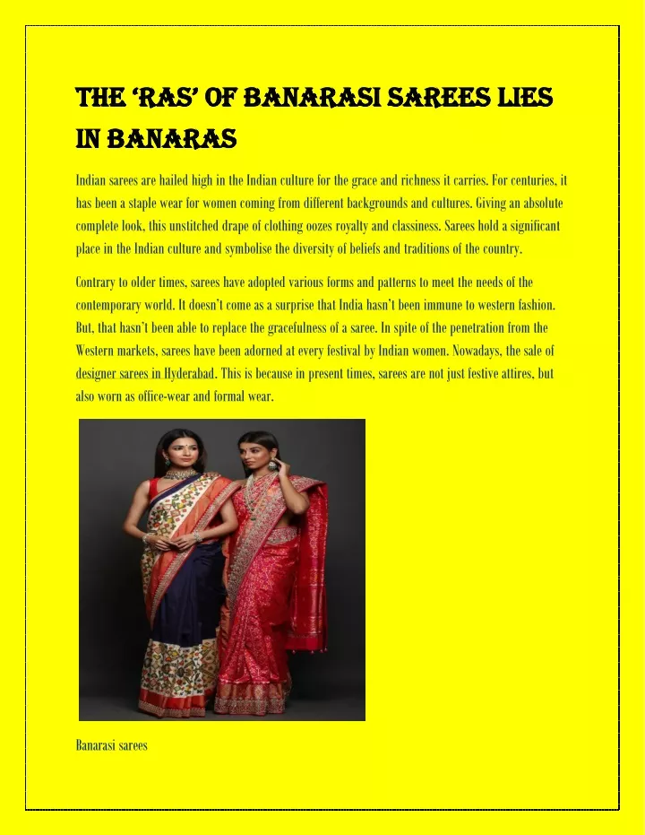 the ras of banarasi sarees lies