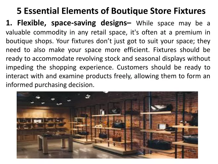 5 essential elements of boutique store fixtures