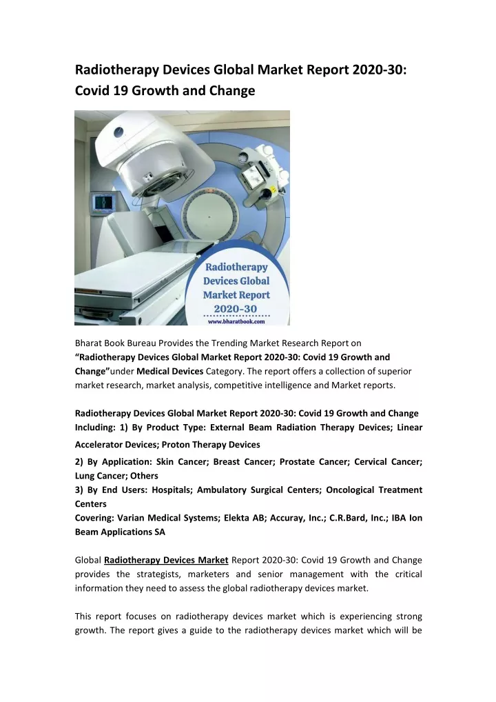 radiotherapy devices global market report 2020