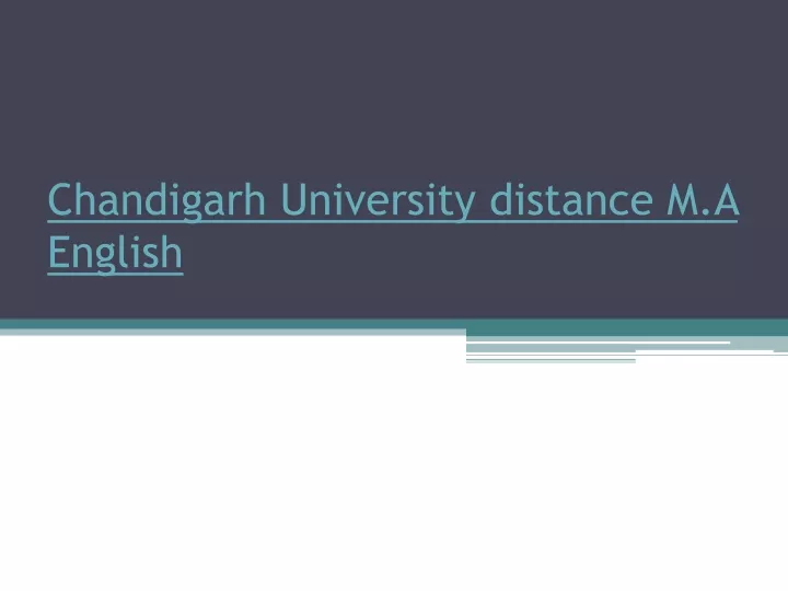 chandigarh university distance m a english