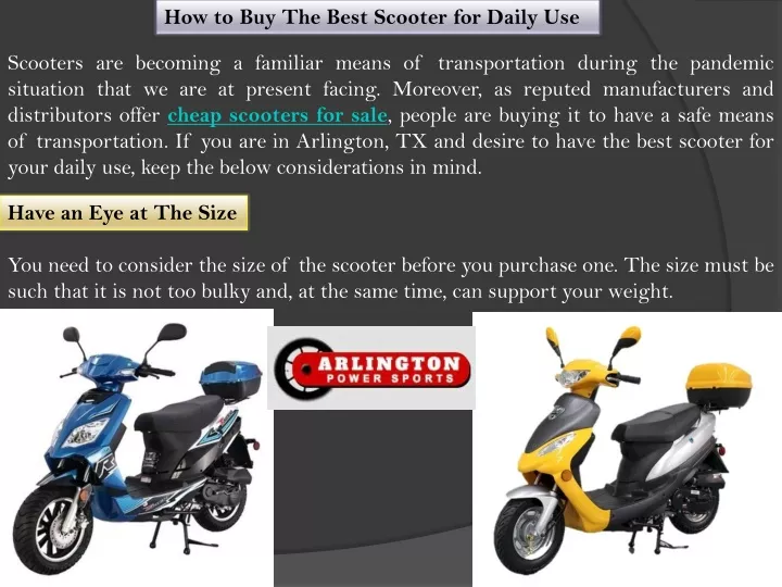 how to buy the best scooter for daily use