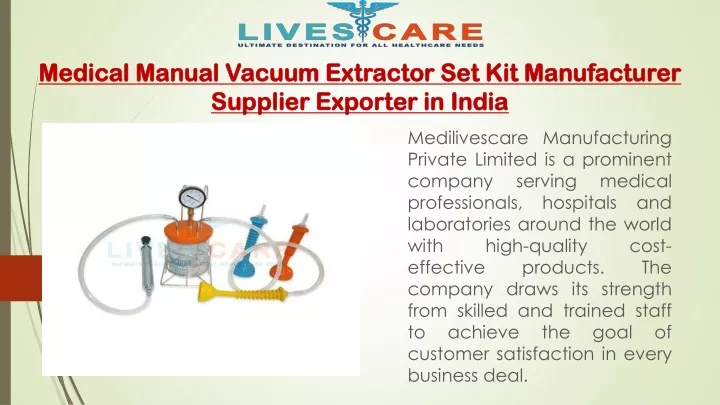 medical manual vacuum extractor set kit manufacturer supplier exporter in india