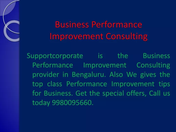 business performance improvement consulting