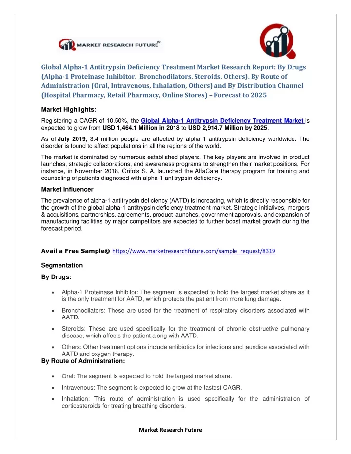 global alpha 1 antitrypsin deficiency treatment
