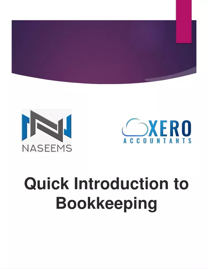 quick introduction to bookkeeping