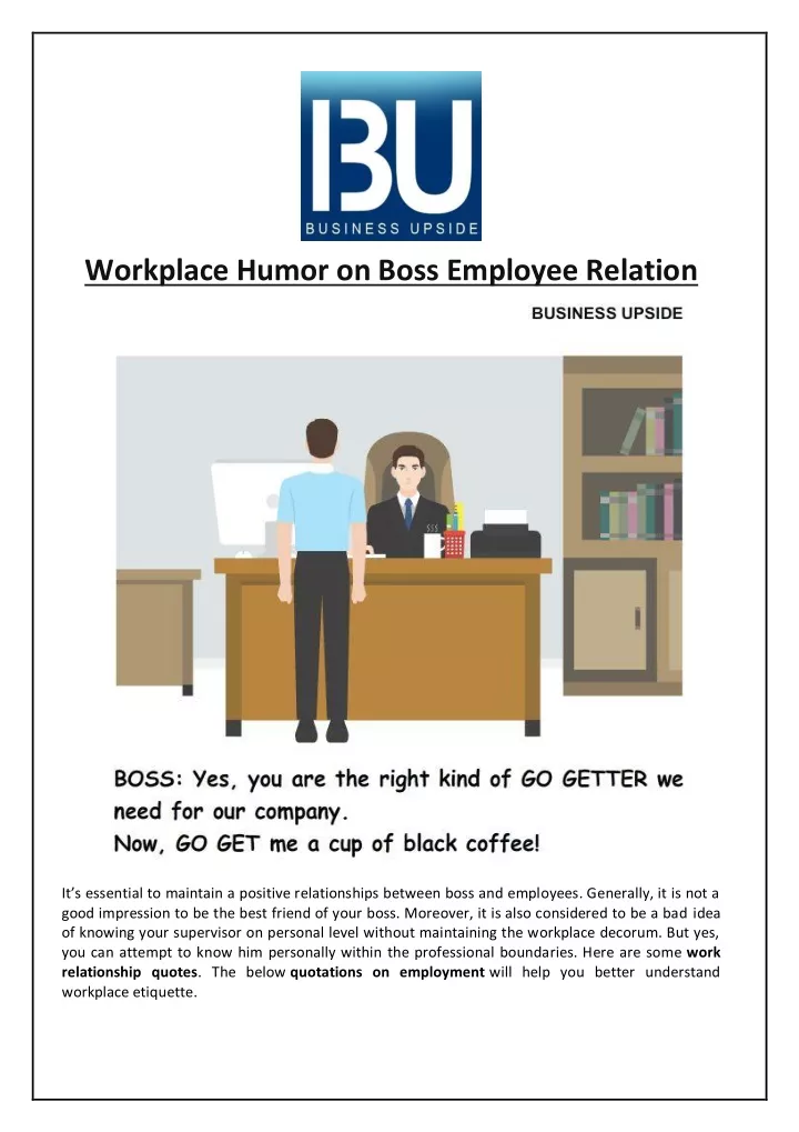 workplace humor on boss employee relation