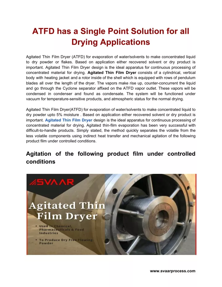 atfd has a single point solution for all drying
