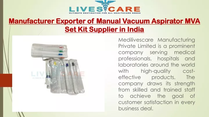 manufacturer exporter of manual vacuum aspirator mva set kit supplier in india