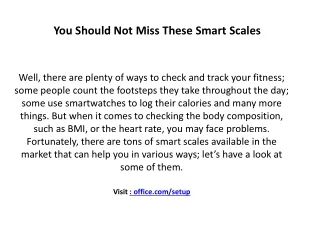 You Should Not Miss These Smart Scales