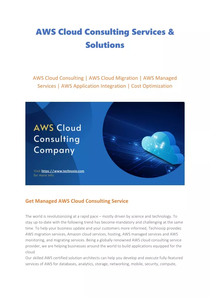 aws cloud consulting services solutions