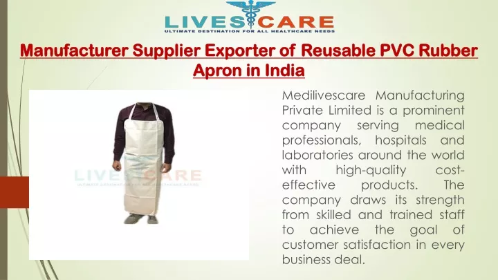 manufacturer supplier exporter of reusable pvc rubber apron in india