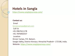 Hotels in Sangla Valley | Hotels in Kinnaur | Sangla Journeys