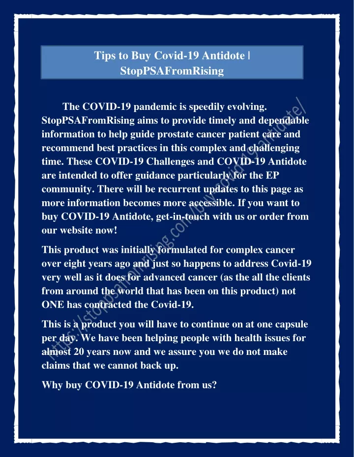 tips to buy covid 19 antidote stoppsafromrising