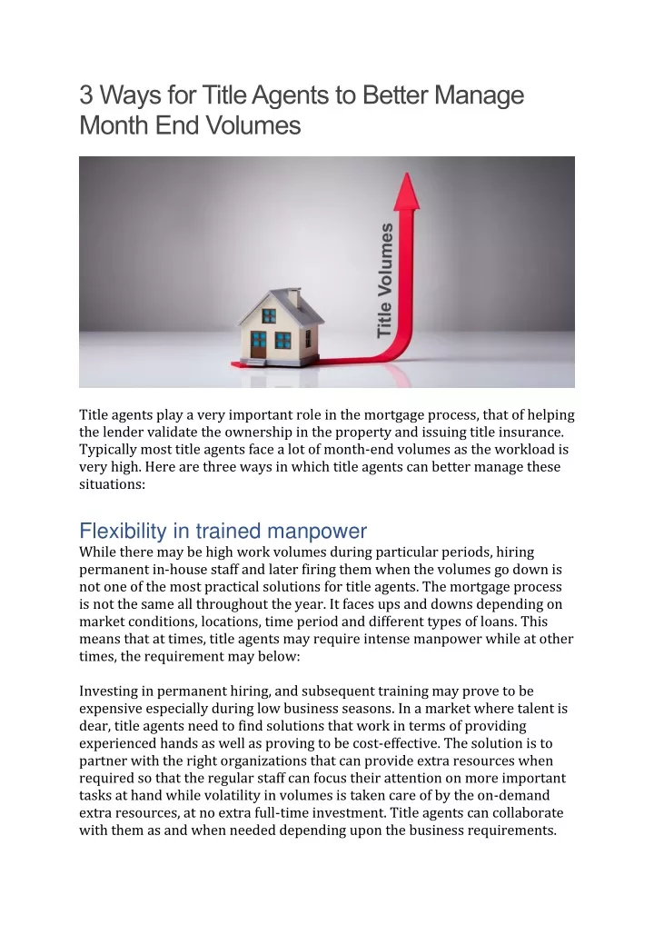 3 ways for title agents to better manage month