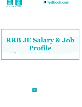 RRB JE Salary and Job Profile