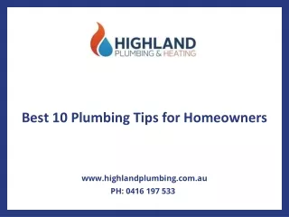 Best 10 Plumbing Tips for Homeowners | Highland Plumbing