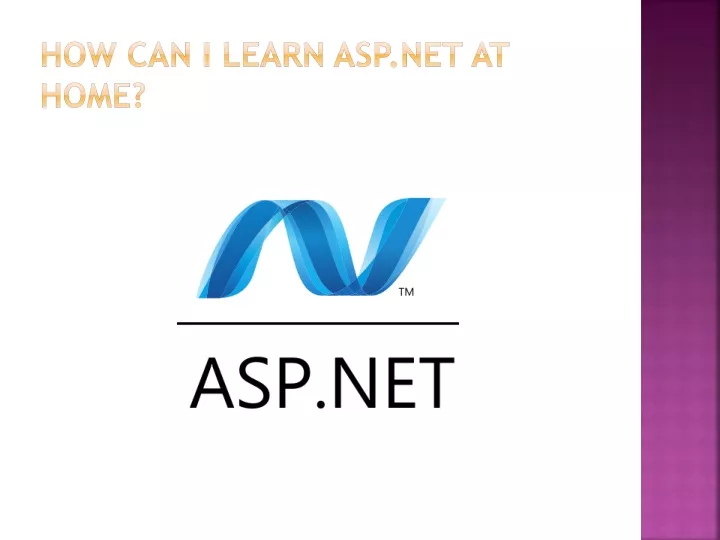 how can i learn asp net at home