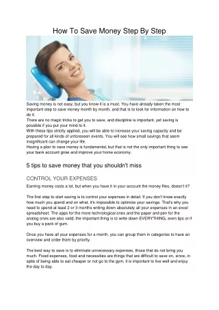 how to save money step by step