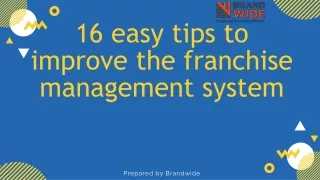 16 easy tips to improve the franchise management