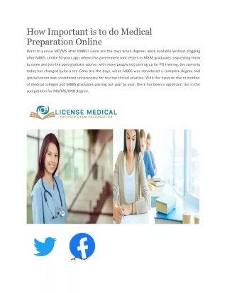 how important is to do medical preparation online