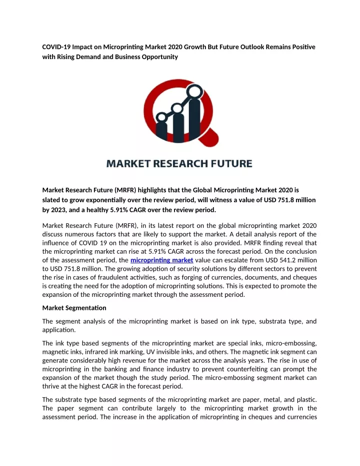 covid 19 impact on microprinting market 2020