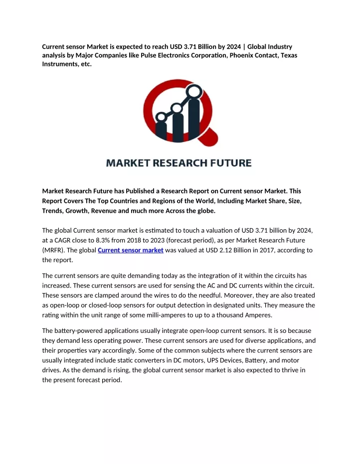 current sensor market is expected to reach