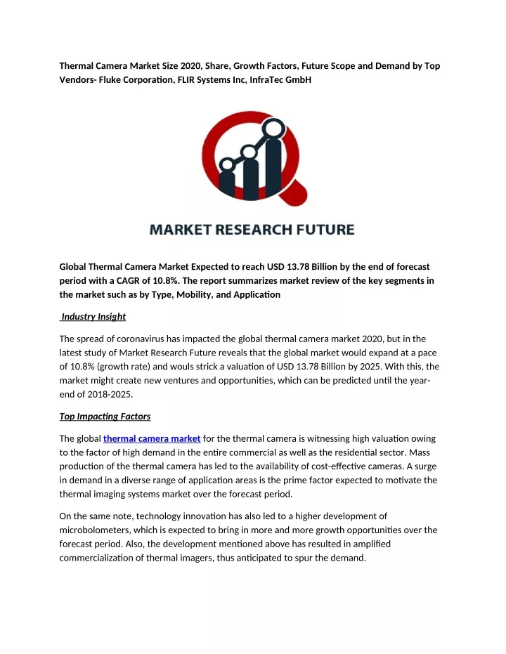 thermal camera market size 2020 share growth