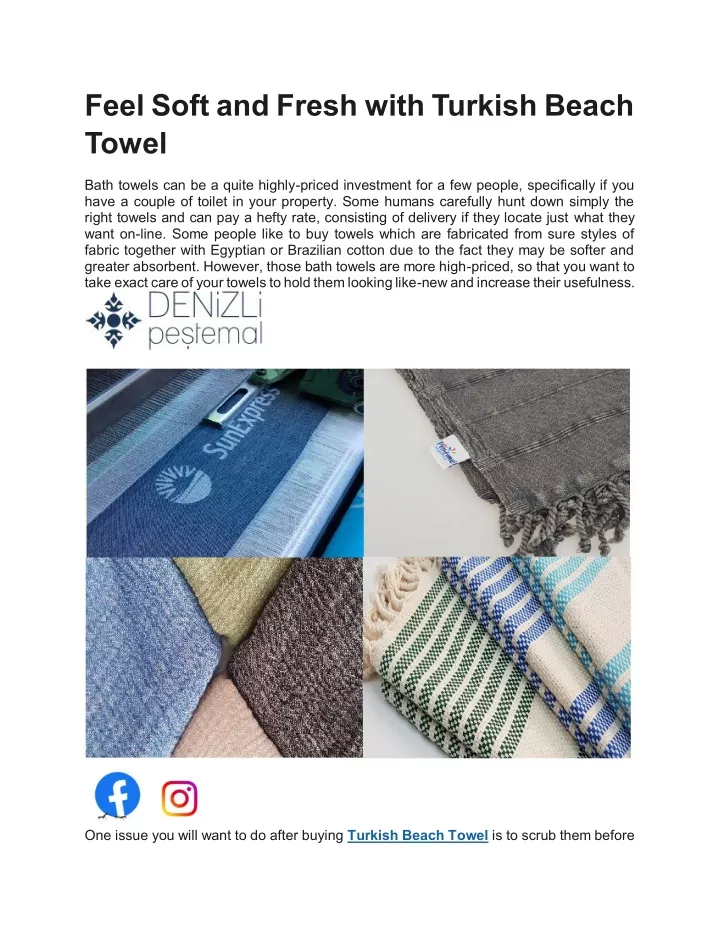 feel soft and fresh with turkish beach towel
