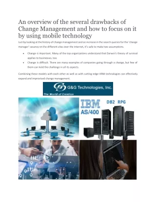 an overview of the several drawbacks of change