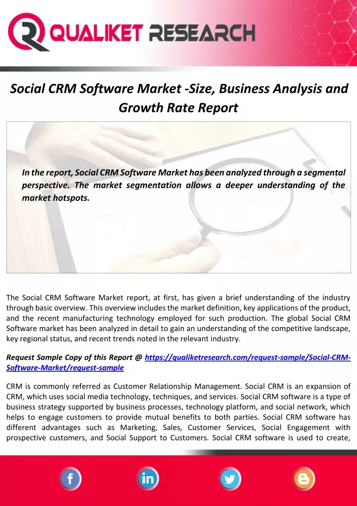 social crm software market size business analysis