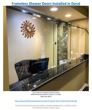 frameless shower doors installed in doral