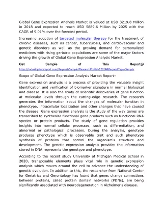 global gene expression analysis market is valued