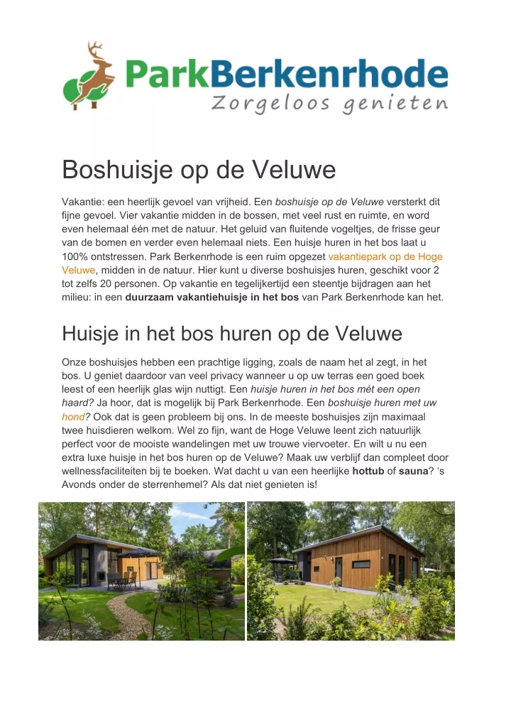 boshuisje op de veluwe