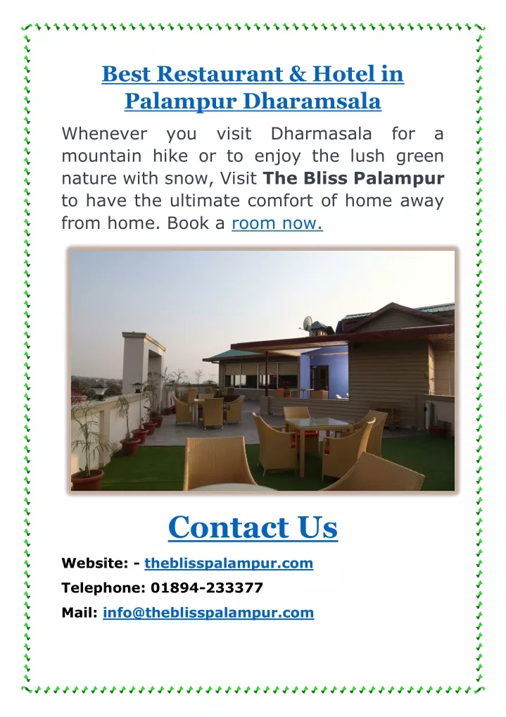 best restaurant hotel in palampur dharamsala