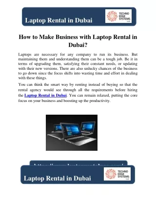 laptop rental in dubai