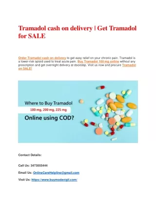 Tramadol Cash on Delivery | Tramadol 100 mg Online