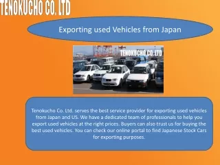 Exporting used Vehicles from Japan
