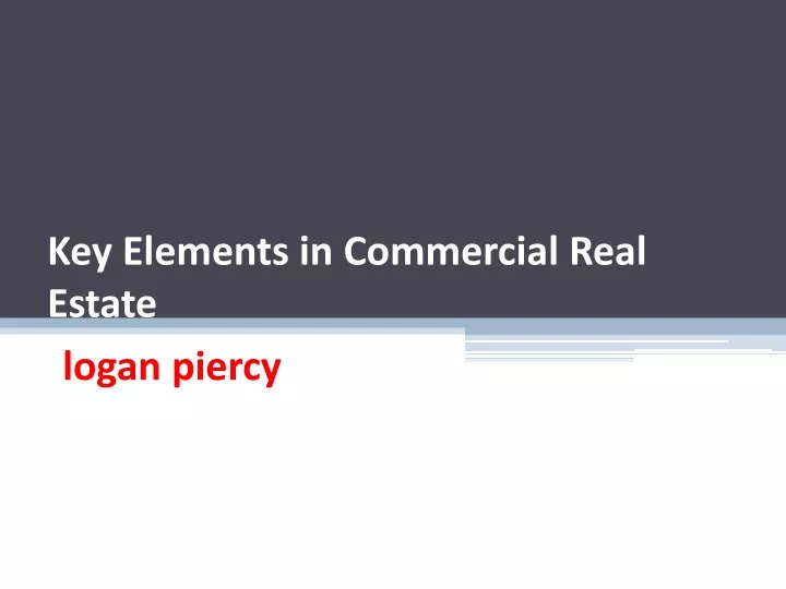key elements in commercial real estate
