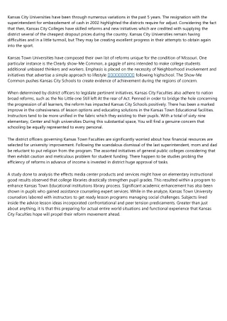 kansas city universities have been through